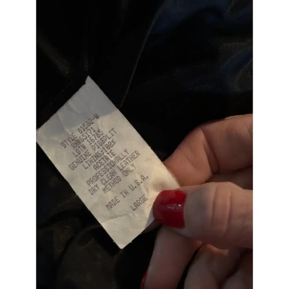 Vintage Phoenix USA Western Style Leather Fringe Crop Jacket Size Large - Picture 6 of 10